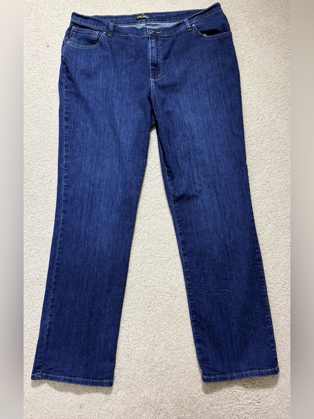 Lee Women's Deep Blue Straight-Leg Jeans, Size 18 Long